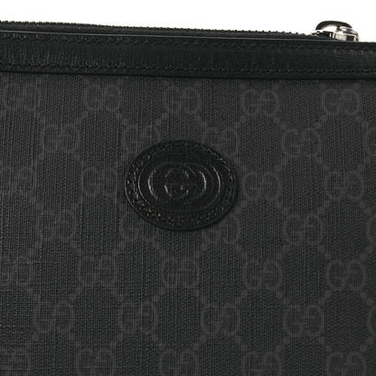 Gucci GG Supreme Monogram Azalea Calfskin Retro Interlocking G Wristlet Messenger Bag Black 8 of 11