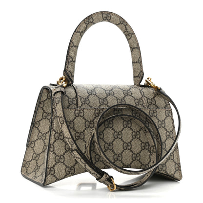 Balenciaga X GUCCI GG Supreme Monogram Small Hourglass Top Handle Bag Beige Ebony 5 of 11