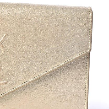 Saint Laurent Metallic Fabric Monogram Envelope Chain Wallet Light Gold 9 of 14