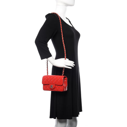 Chanel Patent Calfskin Quilted Mini Rectangular Flap Red 2 of 11