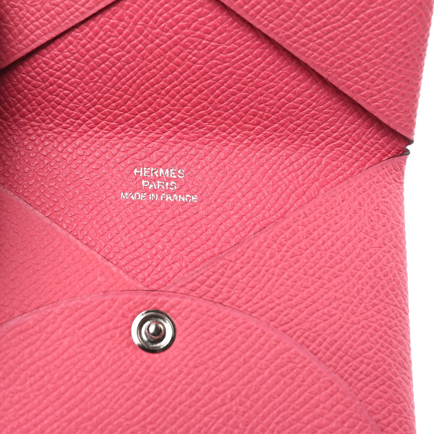 Hermes Epsom Calvi Card Case Rose Azalee 6 of 9