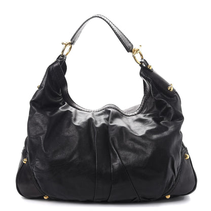 Gucci Calfskin Large Jockey Hobo Black 1 of 13