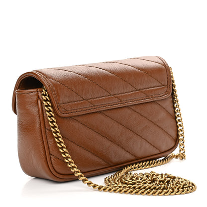 Gucci Azalea Calfskin Matelasse Diagonal Super Mini GG Marmont Shoulder Bag Cuir 3 of 10