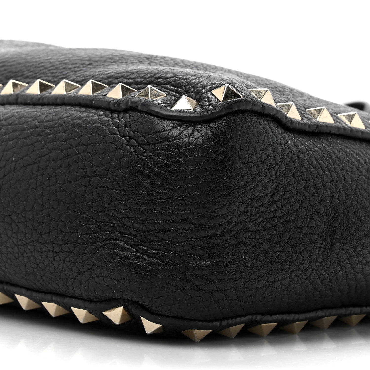 Valentino Garavani Pebbled Calfskin Small Rockstud Flip-Lock Messenger Bag Black 8 of 17