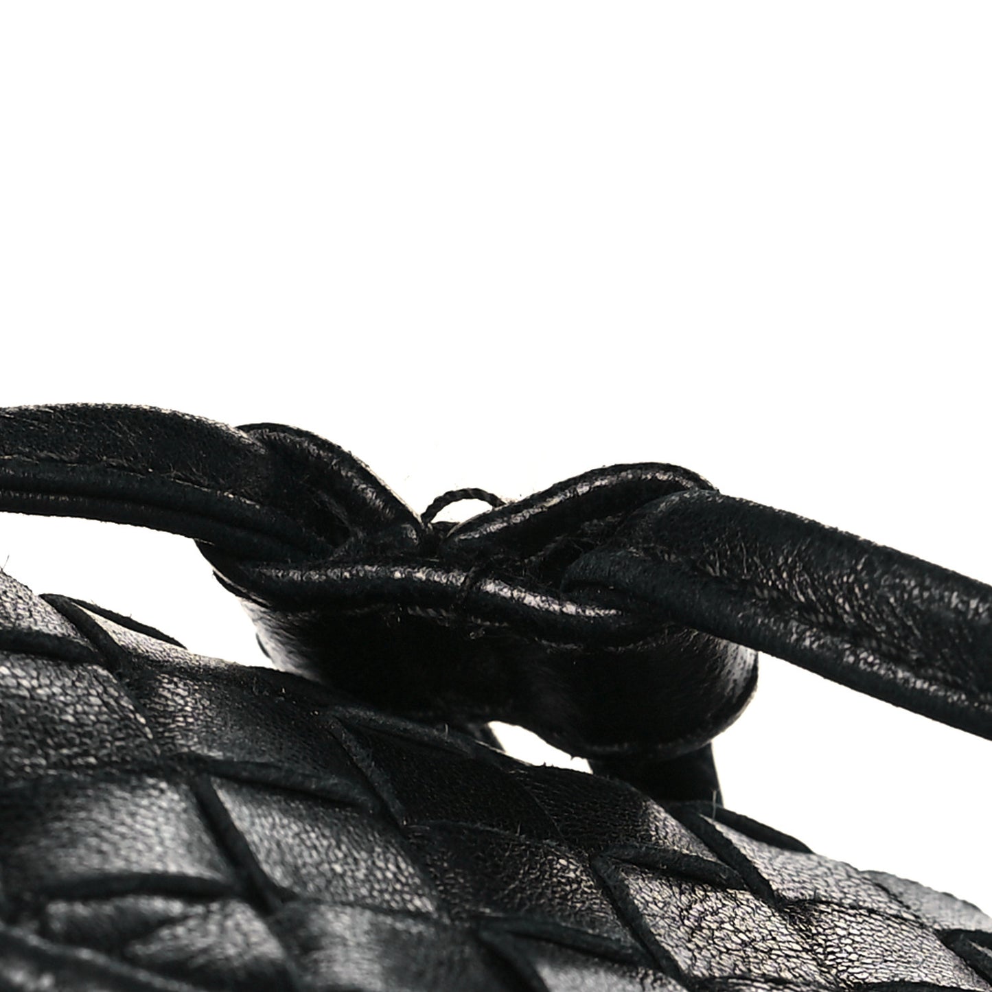 Nappa Intrecciato Drawstring Hobo Bag Black