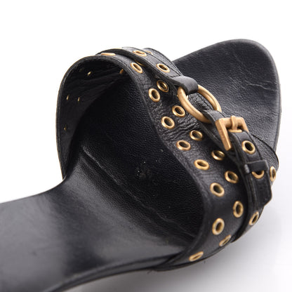 Gucci Calfskin Grommet Buckle Slide Sandal 7.5 Black 11 of 18