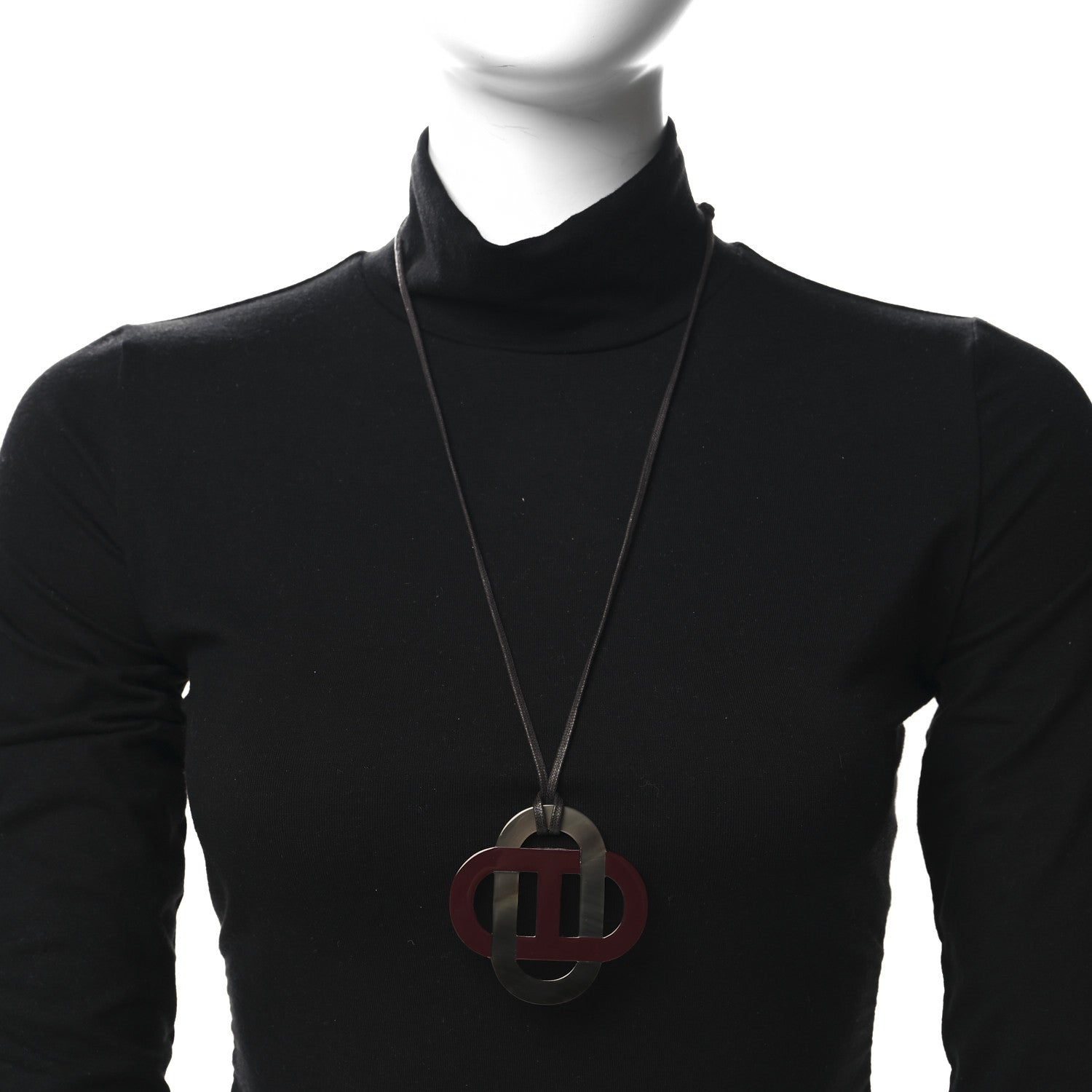 Hermes Buffalo Horn Lacquer Isatis Necklace 2 of 5