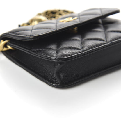 Chanel Lambskin Quilted Pearl Crush Clutch With Chain Black 6 of 12