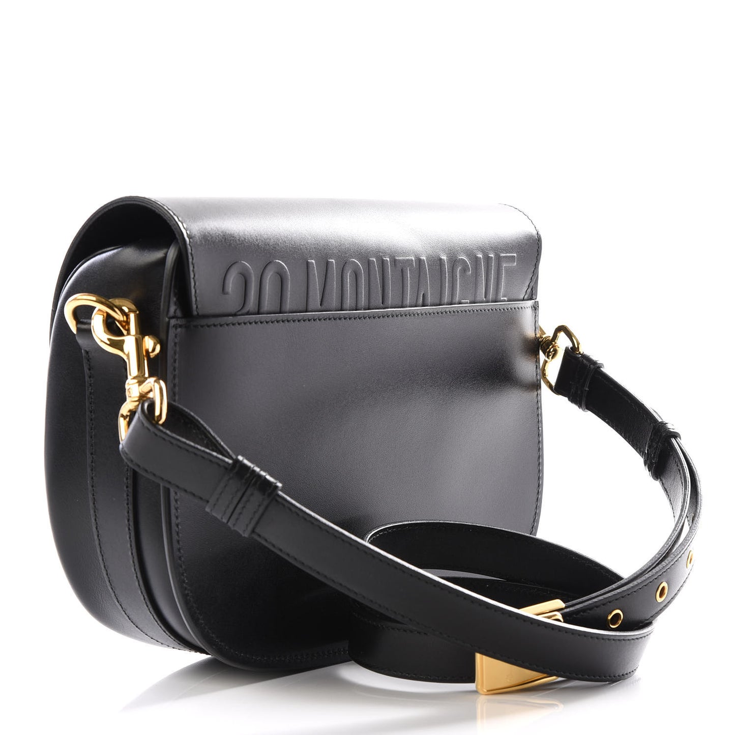 Box Calfskin Medium Bobby Flap Black