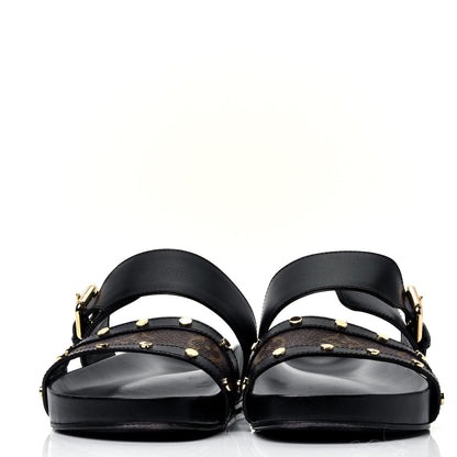 Louis Vuitton Bom Dia Flat Mule Sandals 37 Black 2 of 9