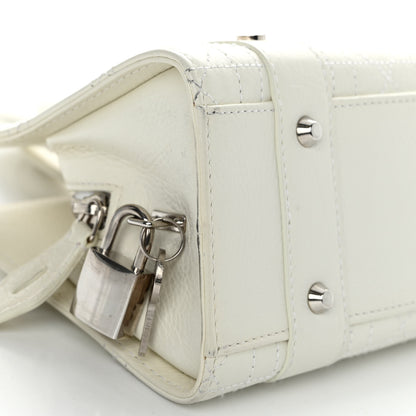 Christian Dior Calfskin Cannage Stitched Small East West Lady Dior White 8 of 10