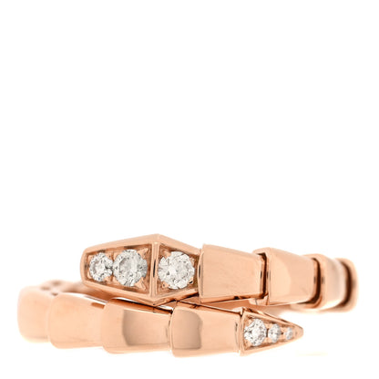 Bulgari 18K Rose Gold Diamond Serpenti Viper Single Spiral Ring 51 5.75 - 53 6.5 1 of 5