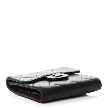 Chanel Lambskin Quilted Compact Flap Wallet Black 4 of 9