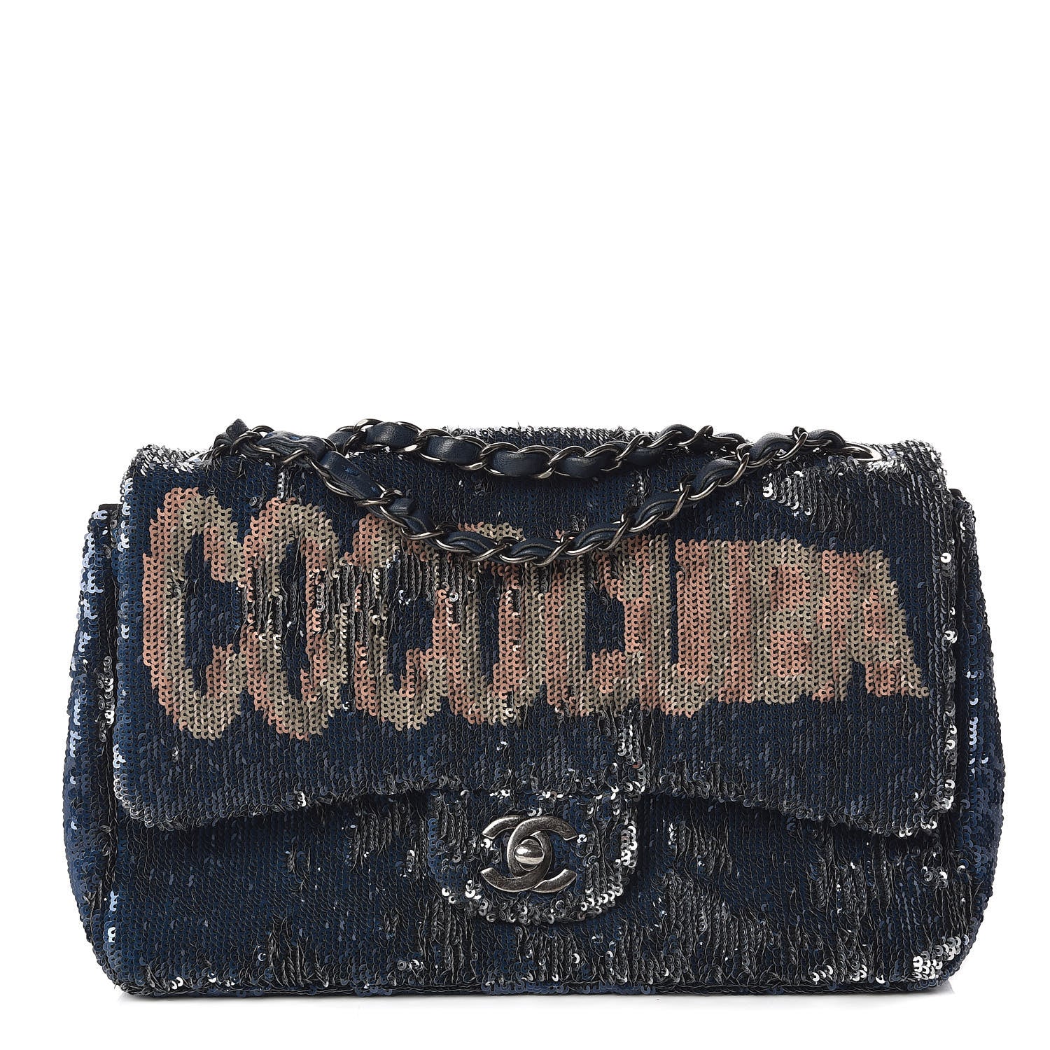 Chanel Sequin Medium Coco Cuba Single Flap Blue 1 of 13