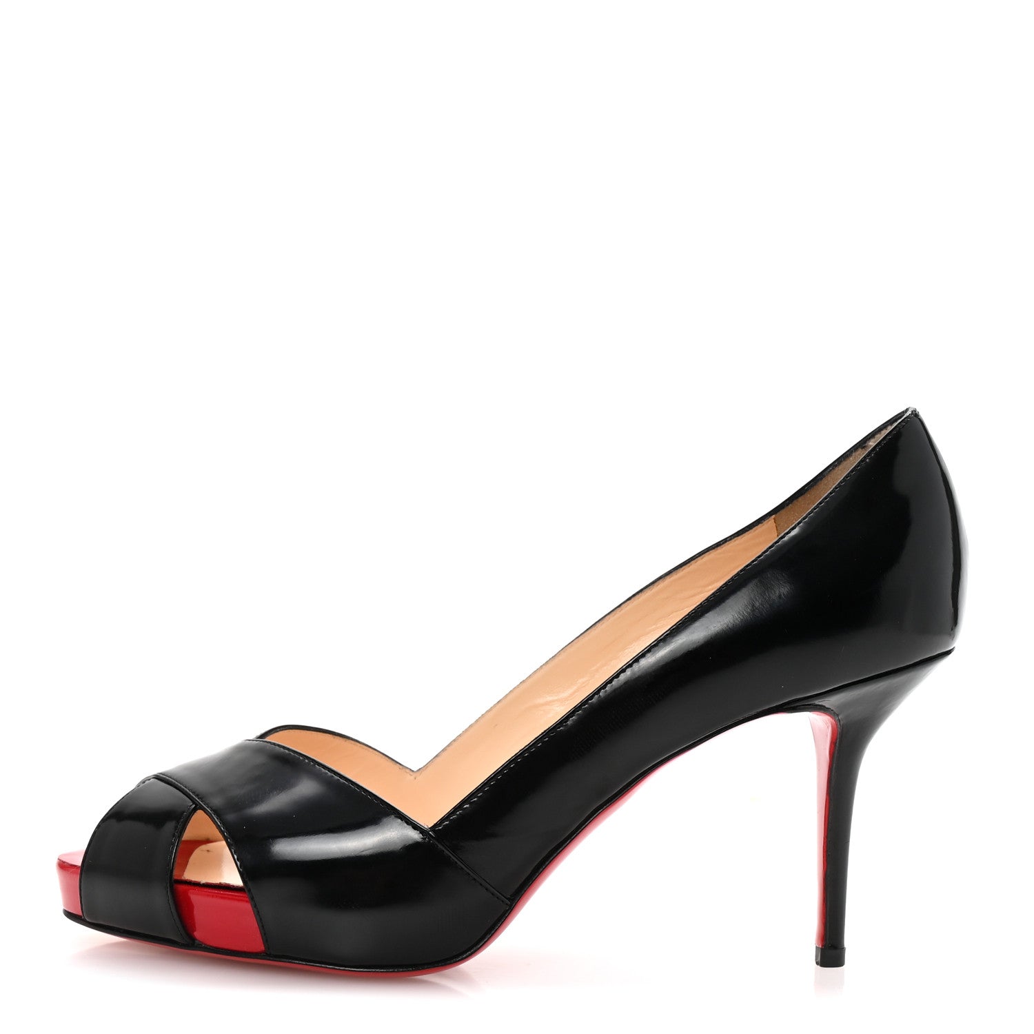 Christian Louboutin Patent Shelley 90 Pumps 40 Black Red 1 of 8