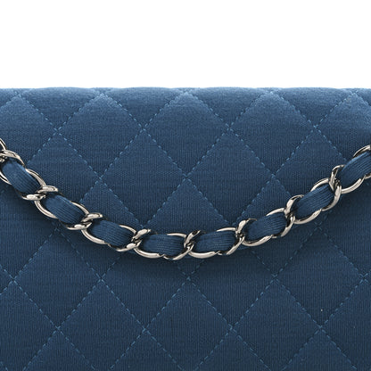 Chanel Jersey Quilted Medium Double Flap Blue 8 of 10