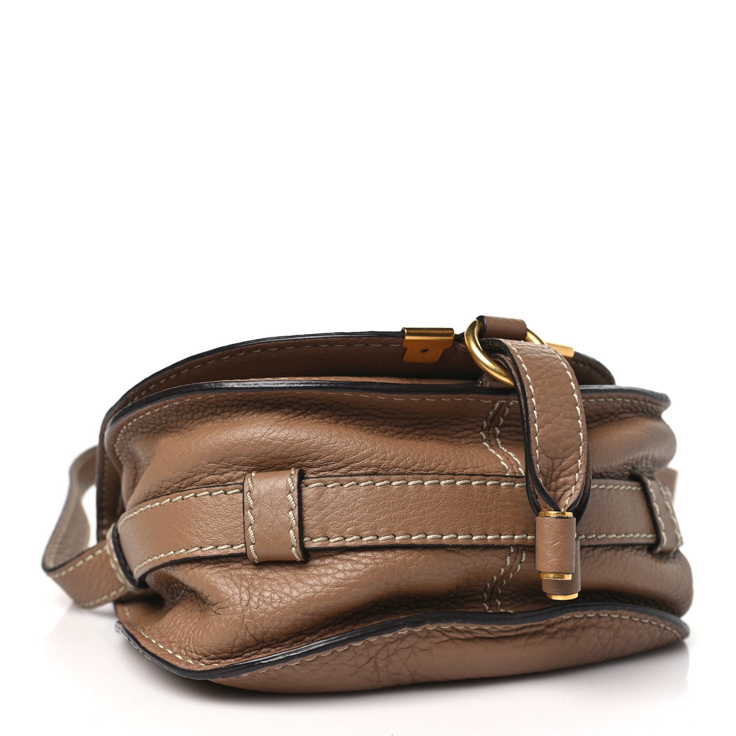 Chloe Grained Calfskin Small Marcie Saddle Bag Nut 4 of 15