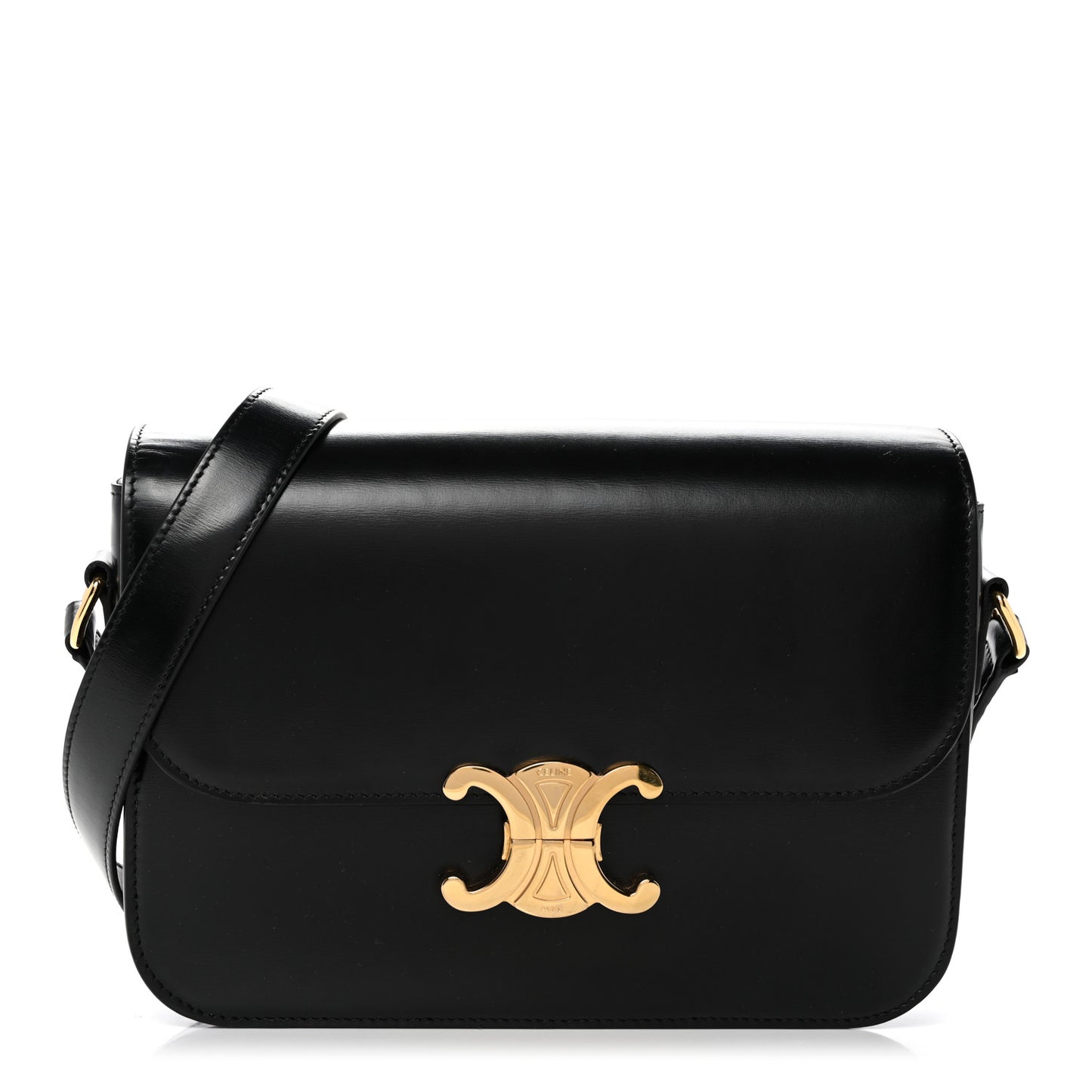 Shiny Calfskin Medium Triomphe Black