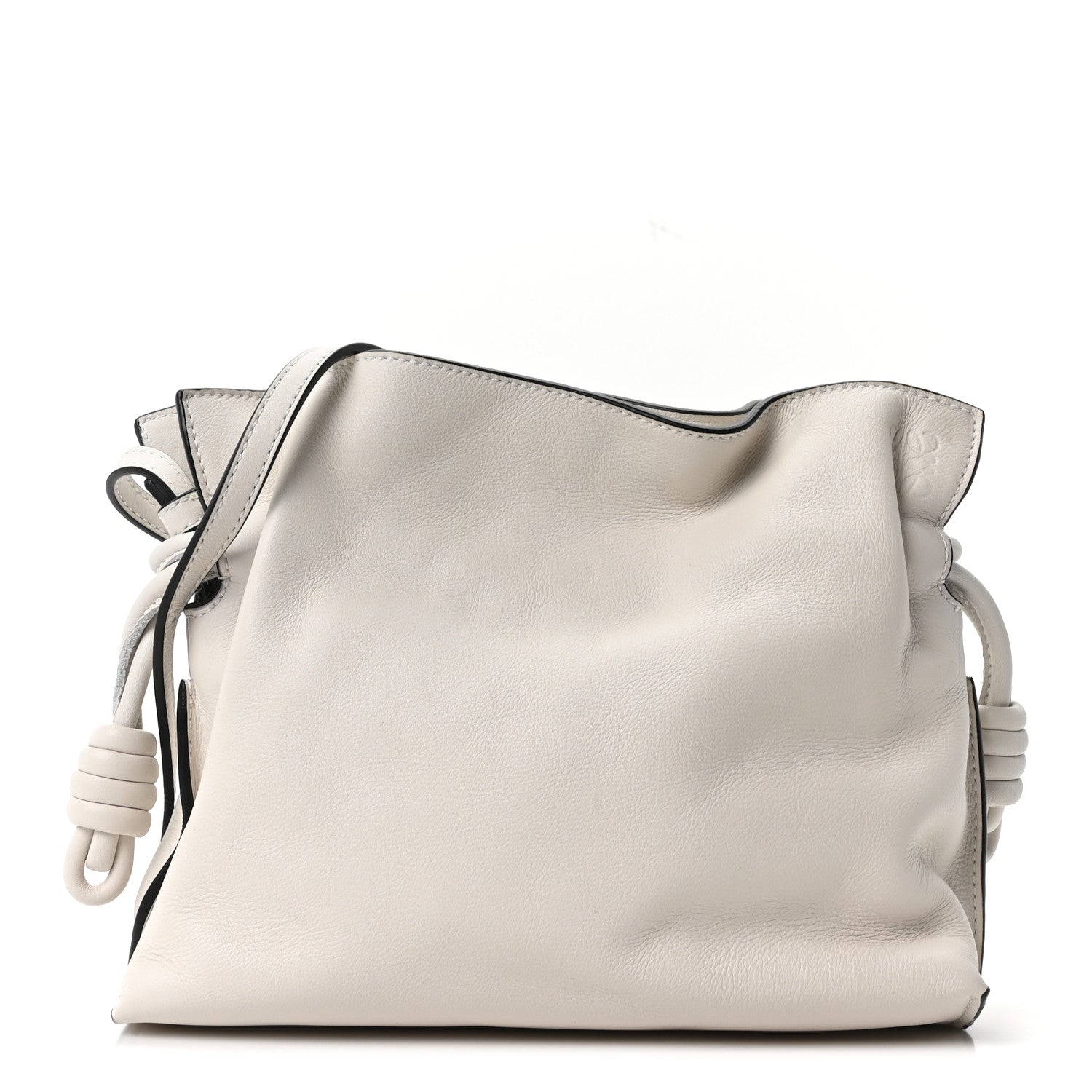 Loewe Calfskin Mini Flamenco Knot Clutch Soft White 1 of 8
