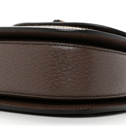 Gucci Monogram Jumbo GG Textured Dollar Calfskin Web Small Bamboo 1947 Top Handle Bag Camel Ebony New Acero 9 of 10