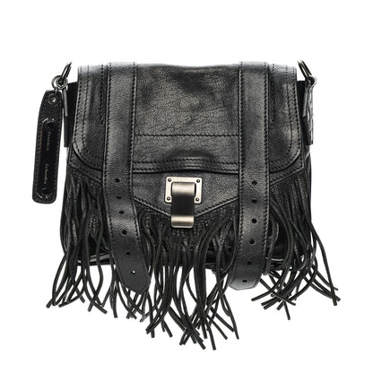 Proenza Schouler Lambskin Fringe PS1 Crossbody Pouch Black 1 of 7