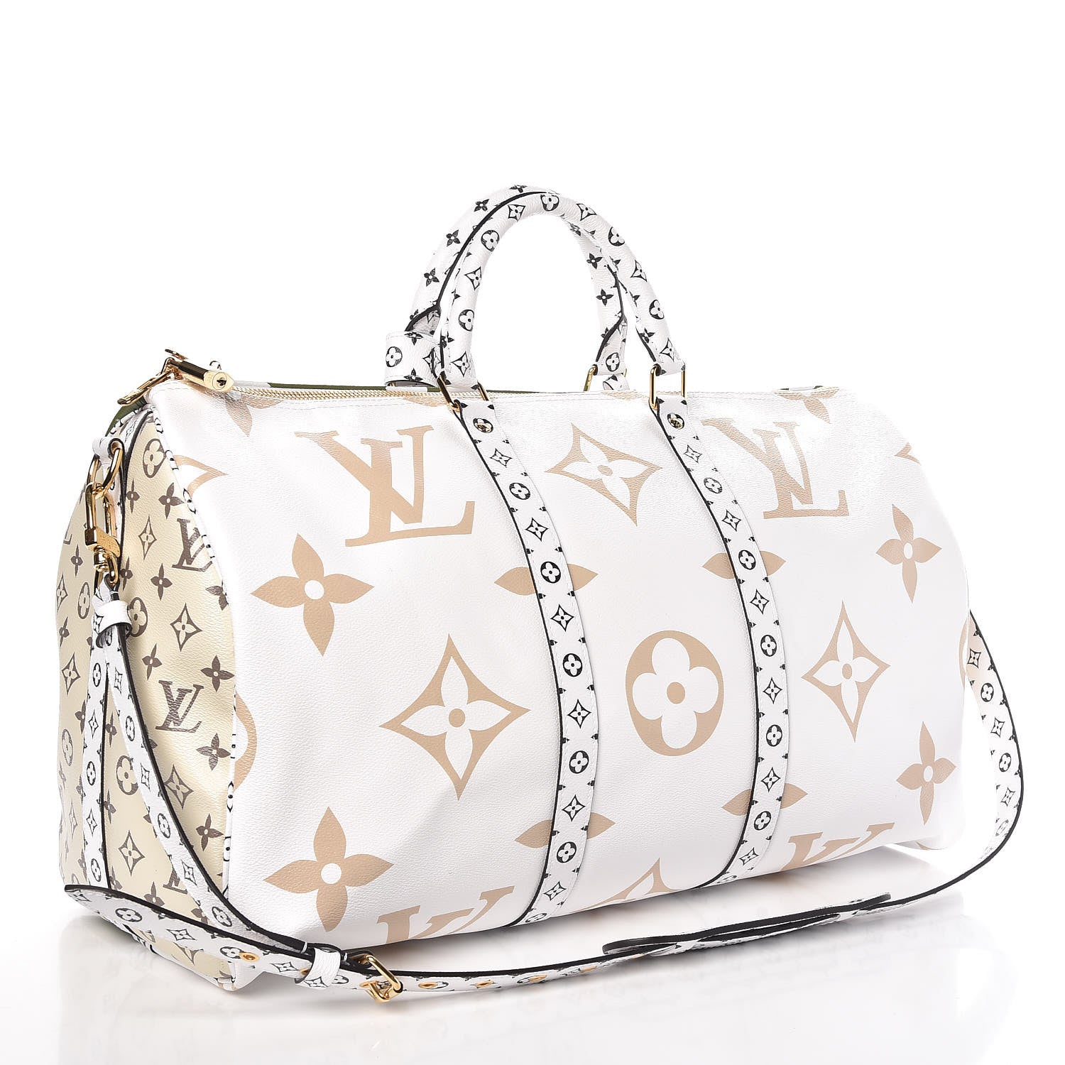 Louis Vuitton Monogram Giant Keepall Bandouliere 50 Kaki Beige 3 of 7