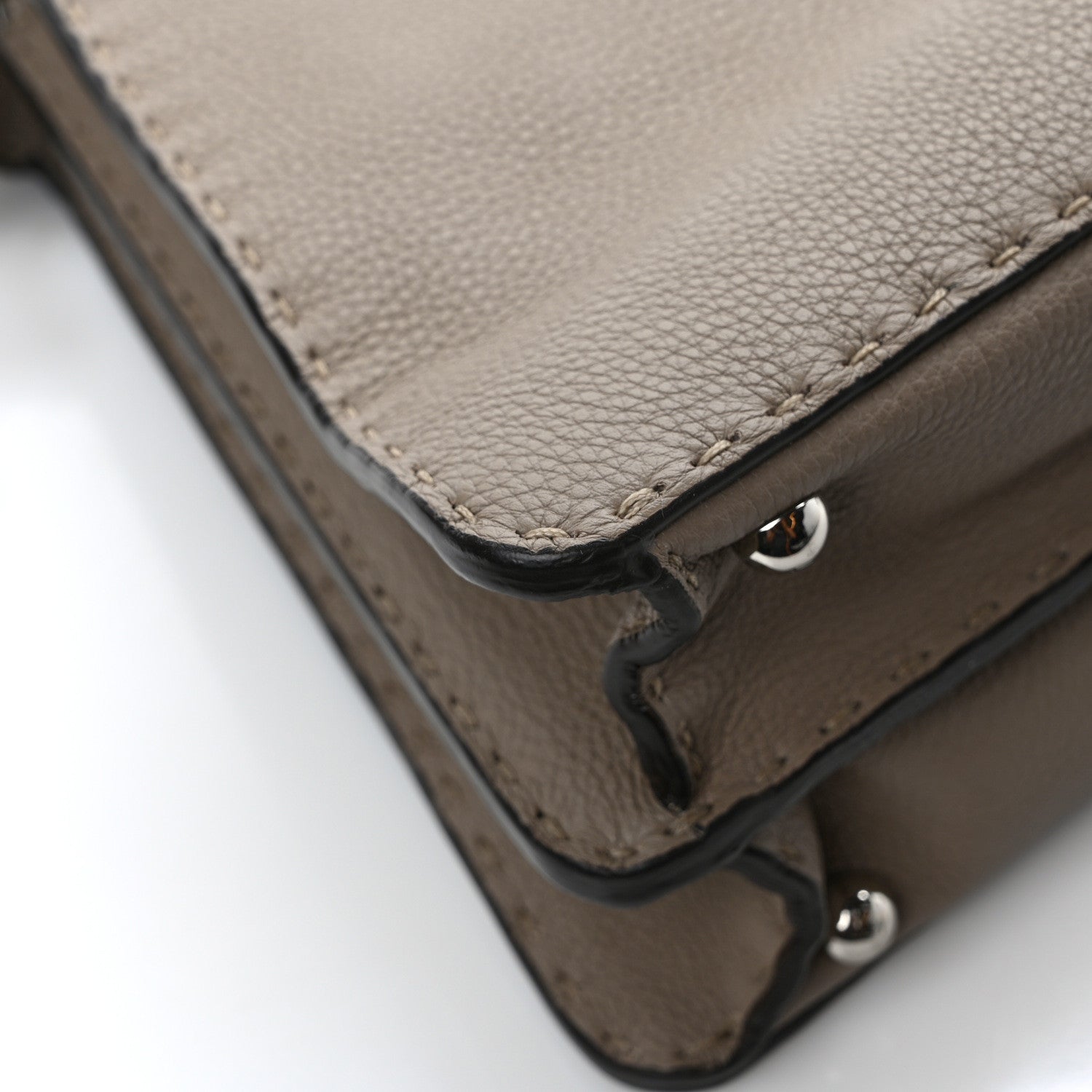 Fendi Cuoio Romano Selleria Chamois Medium Peekaboo I SEE U Satchel Corda Camelia Cipria 9 of 10