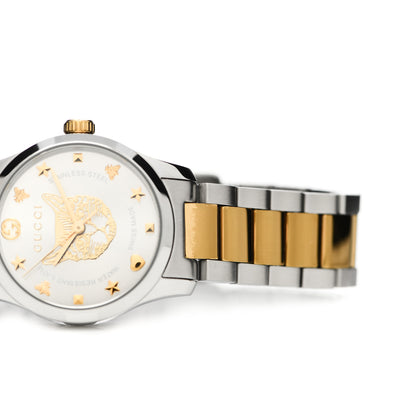 Gucci Stainless Steel 27mm G-Timeless Two Tone Cat Quartz Watch 5 of 6