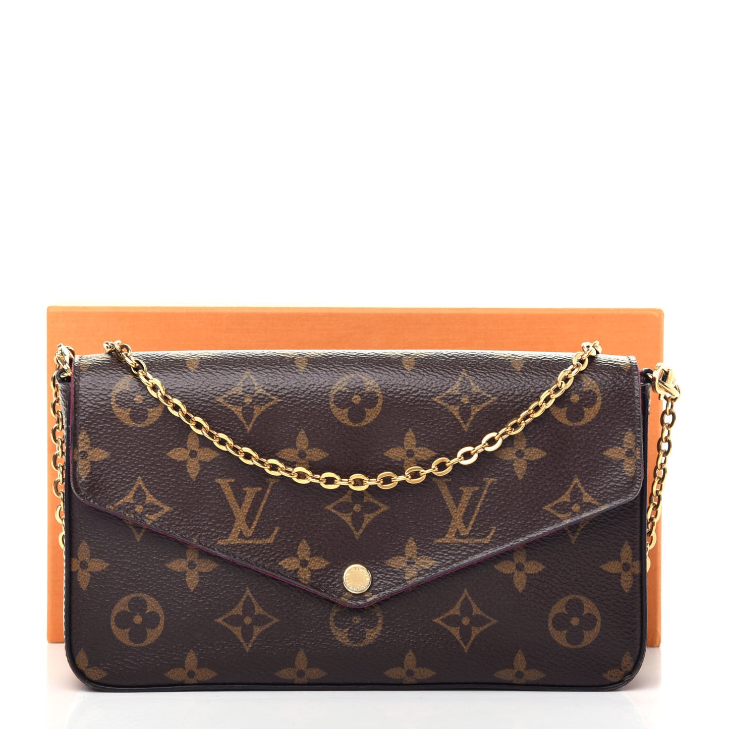 Monogram Pochette Felicie Chain Wallet Fuchsia