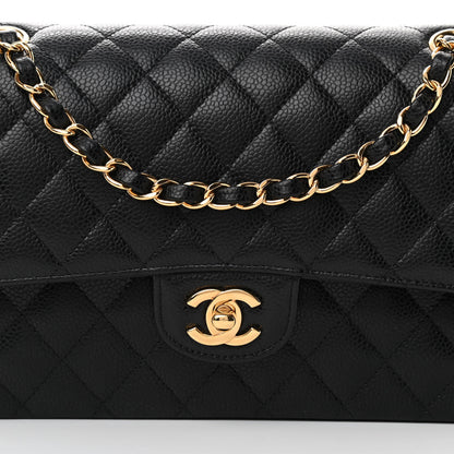 Chanel Caviar Quilted Medium Double Flap Black 8 of 14