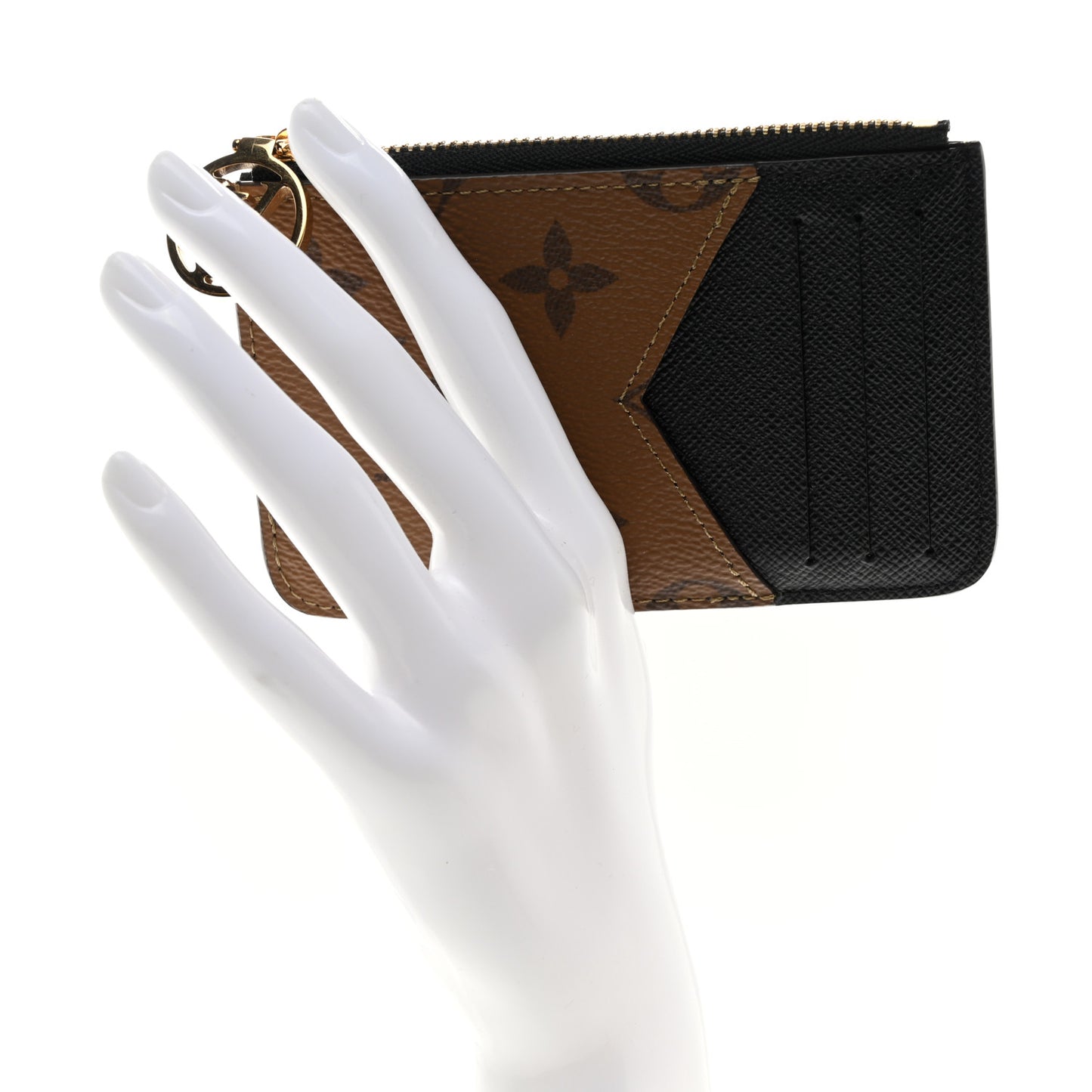 Reverse Monogram Zipped Romy Card Holder
