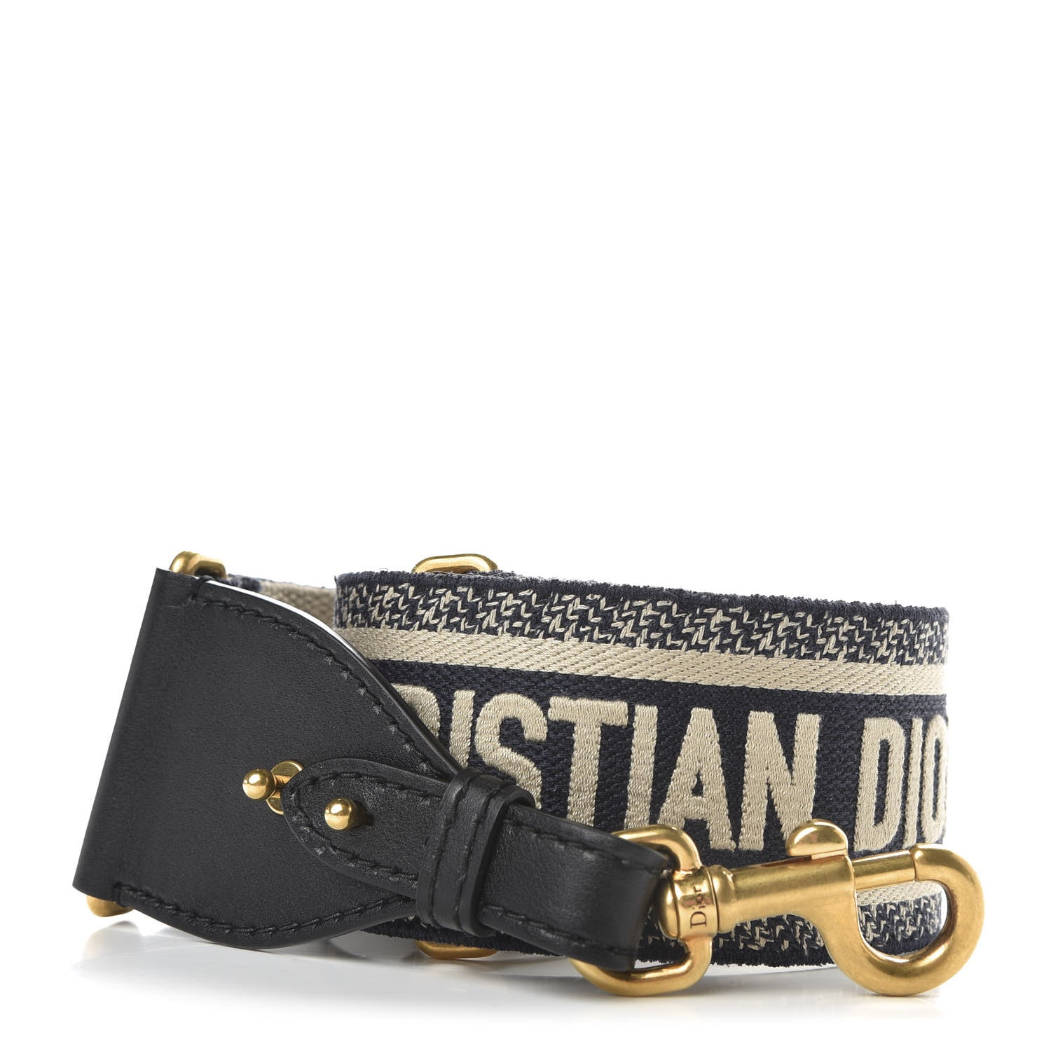 Christian Dior Canvas Embroidered Shoulder Strap Blue 1 of 5
