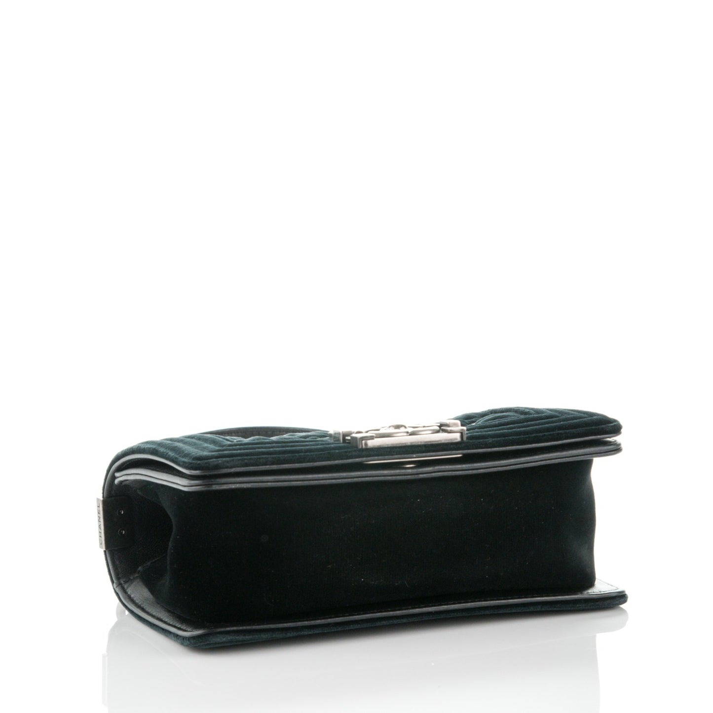 Velvet Quilted Small Boy Flap Black