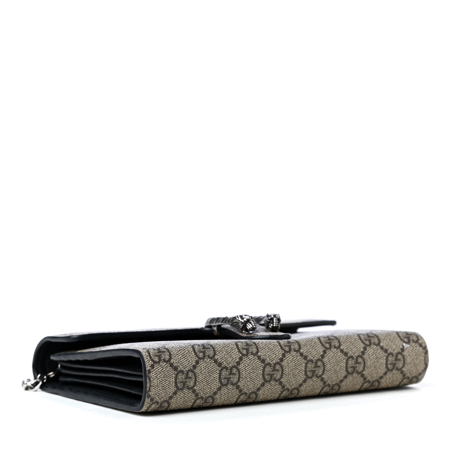 GG Supreme Monogram Mini Dionysus Chain Wallet Beige Black