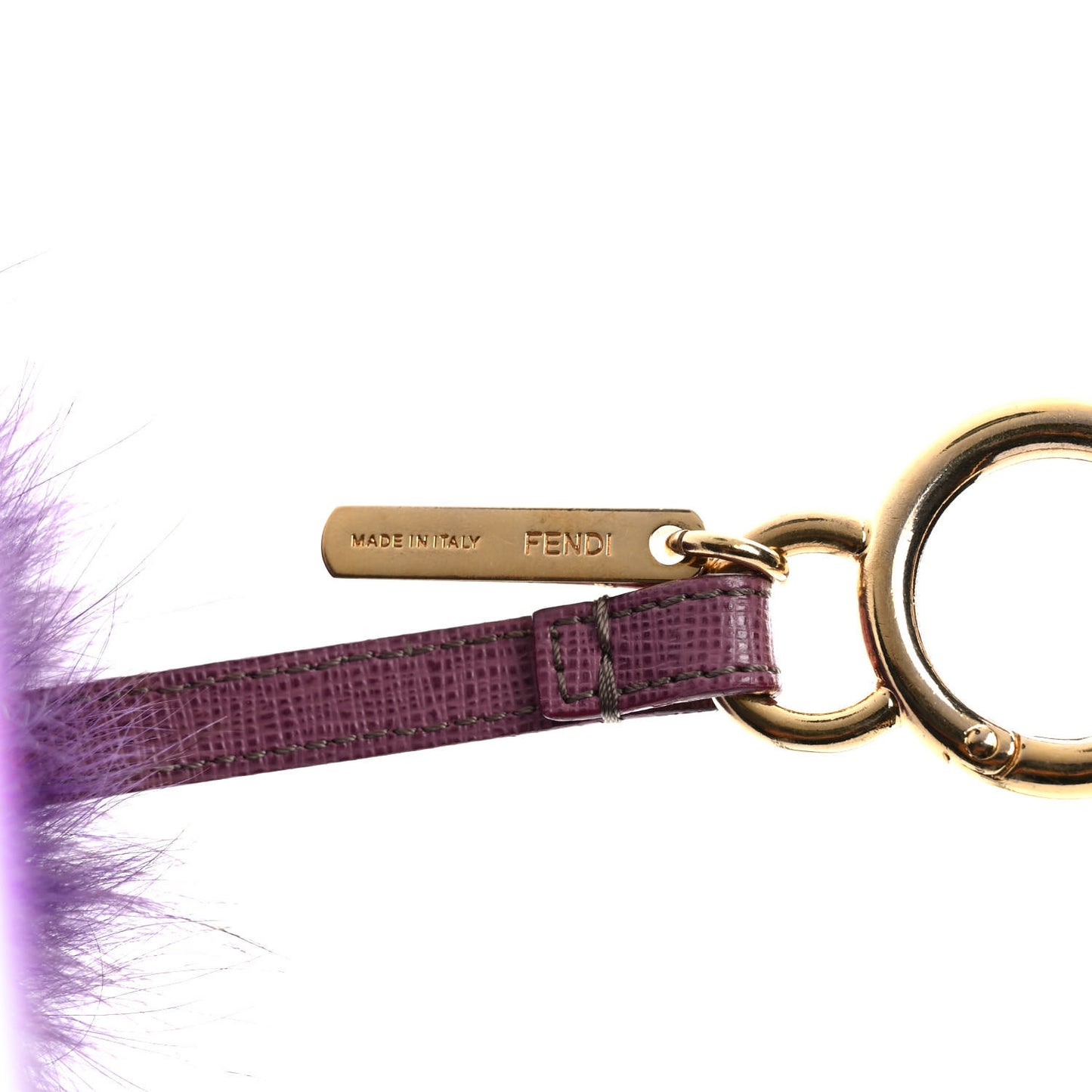 Fox Fur Vitello Elite Pom Pom Bag Charm Purple