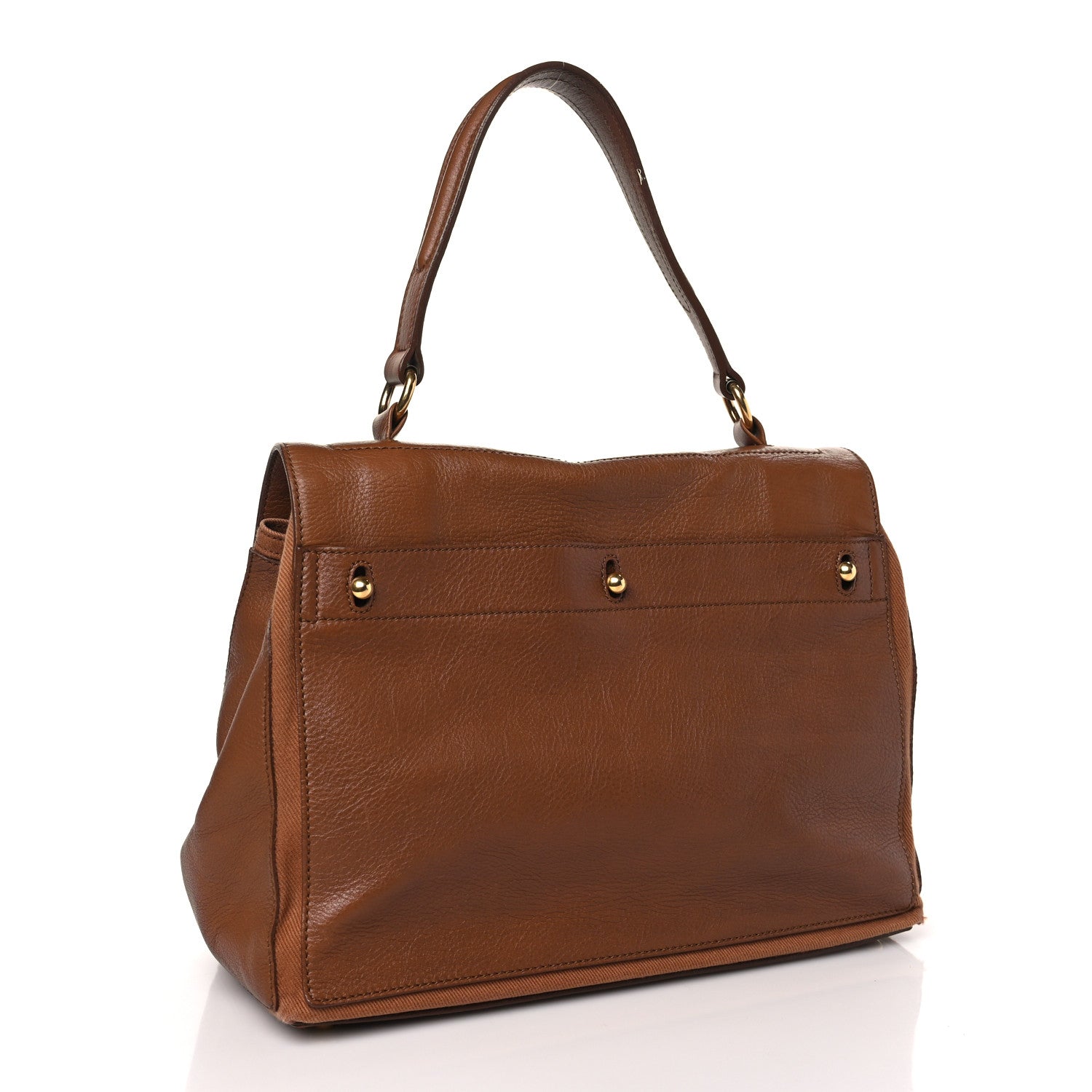 Saint Laurent Calfskin Canvas Medium Muse Two Brown 3 of 9