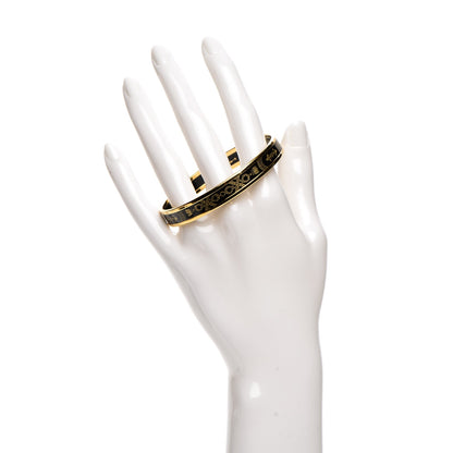 Hermes Enamel Printed Grand Apparat Narrow Bracelet 65 Black 2 of 6