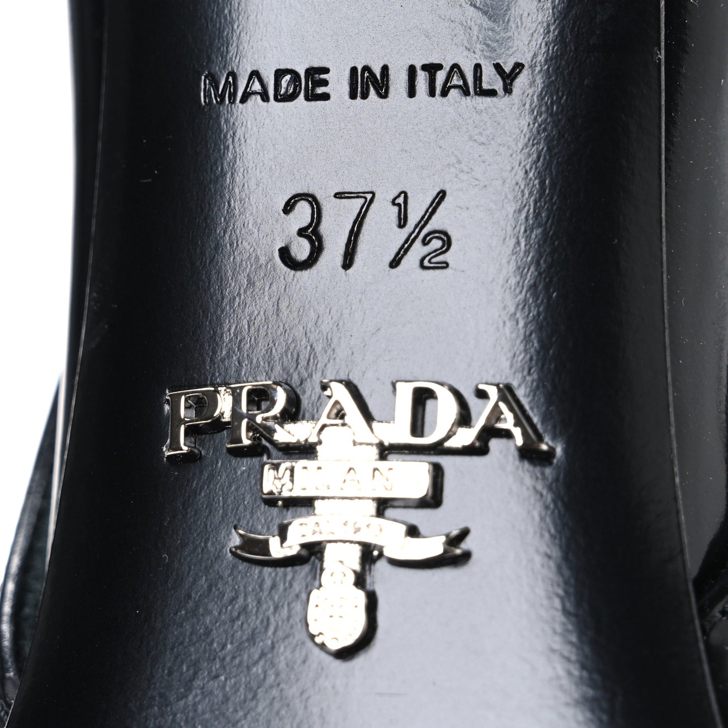 Spazzolato Triangle Logo Pointed Toe 75mm Slingback Pumps 37.5 Black
