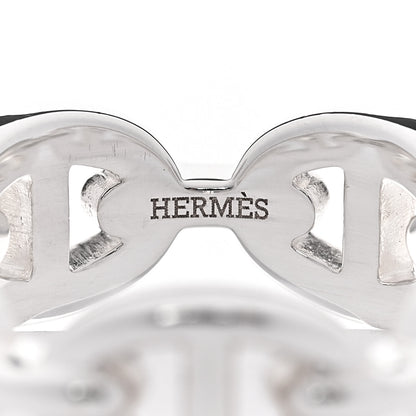 Hermes Sterling Silver PM Chaine d'Ancre Enchainee Band Ring 52 6 4 of 8