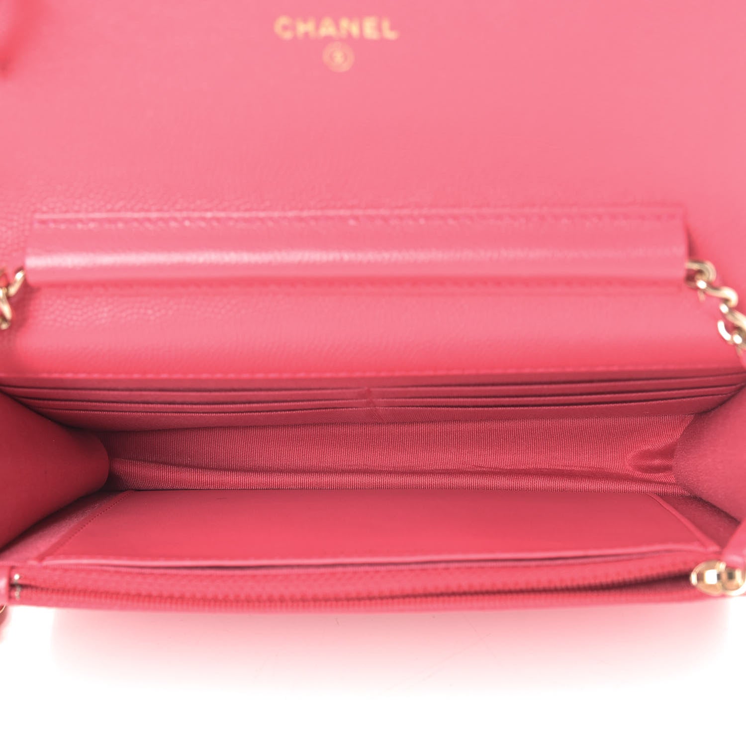 Chanel Caviar Quilted French New Wave Chain CC Wallet On Chain WOC Pink 9 of 27