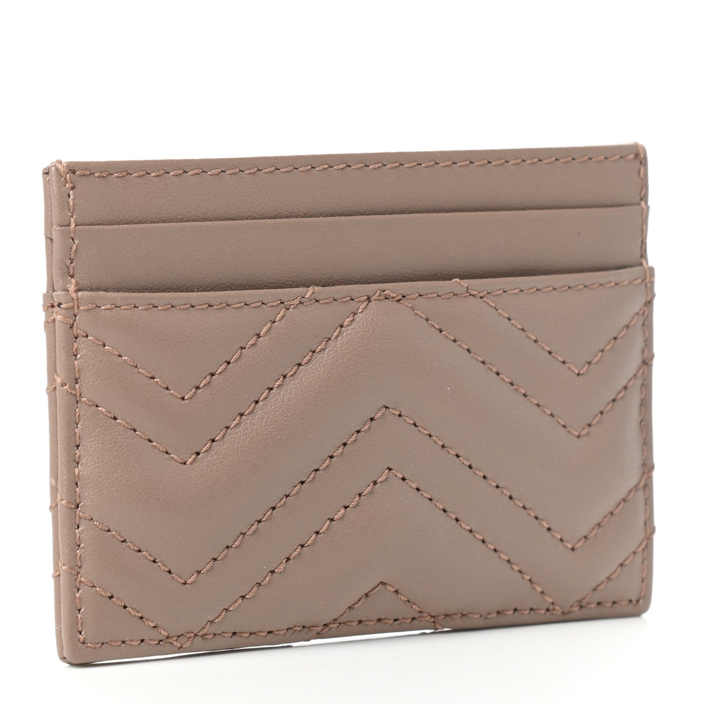 Calfskin Matelasse GG Marmont Card Holder Porcelain Rose