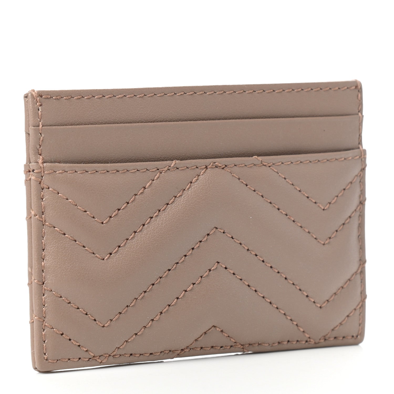 Gucci Calfskin Matelasse GG Marmont Card Holder Porcelain Rose 3 of 6