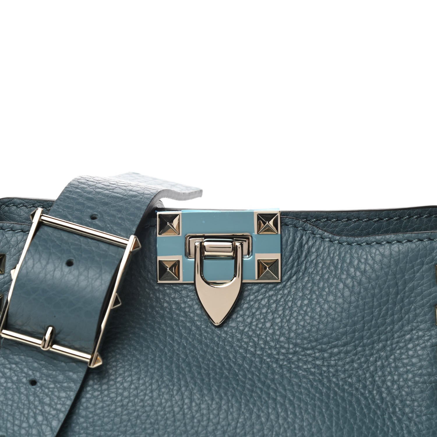 Valentino Garavani Pebbled Calfskin Mini Rockstud Flip-Lock Messenger Bag Amadeus 13 of 14