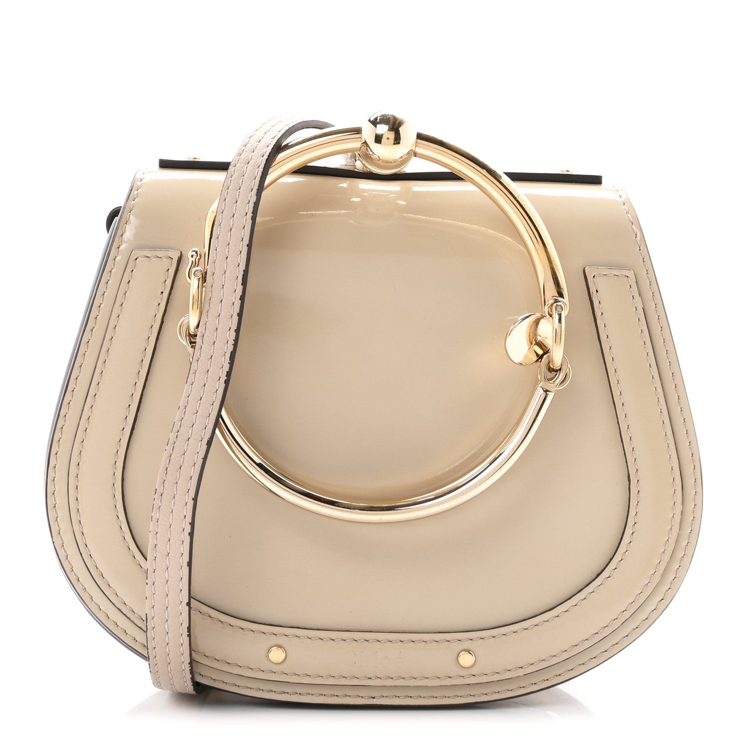 Chloe Patent Suede Small Nile Bracelet Bag Off White 1 of 10