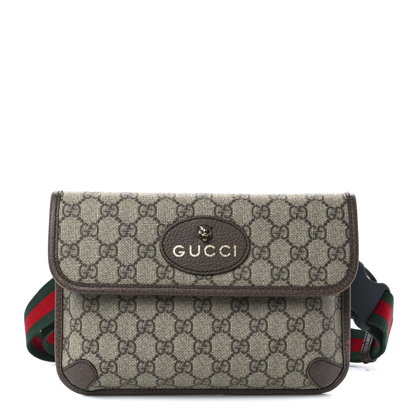 GG Supreme Monogram Neo Vintage Web Belt Bag Brown