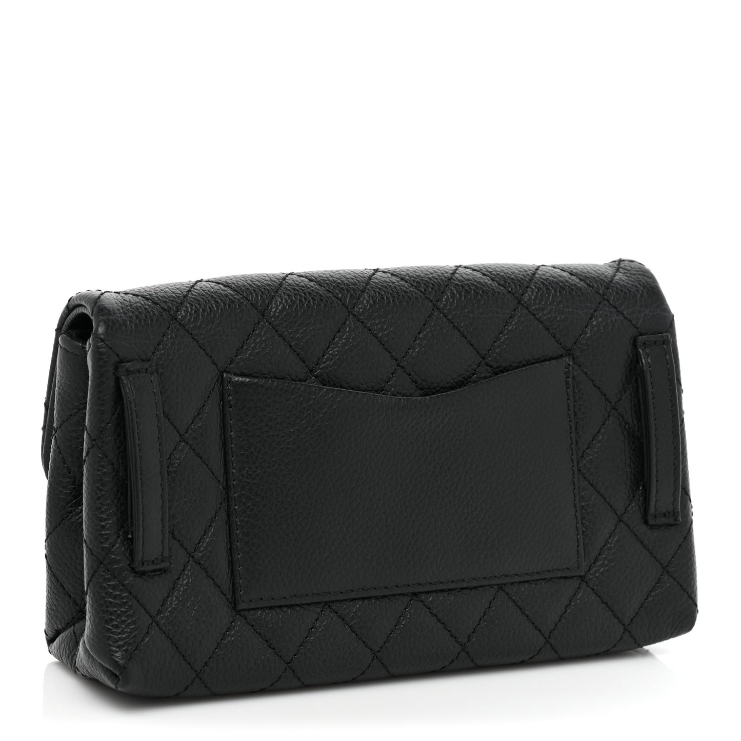 Grained Calfskin Quilted 2.55 Reissue Flap Belt Bag Clutch Black