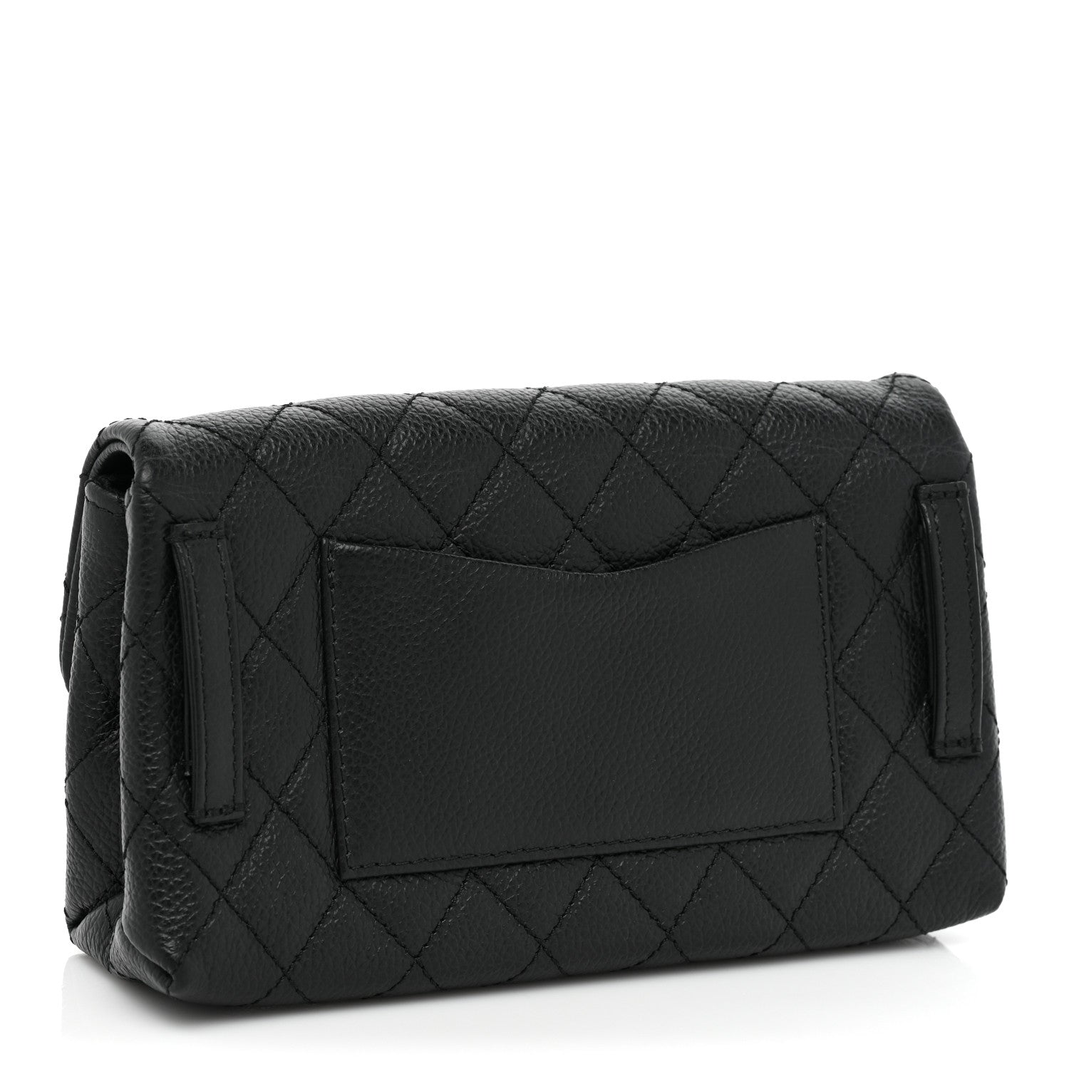 Chanel Grained Calfskin Quilted 2.55 Reissue Flap Belt Bag Clutch Black 3 of 10