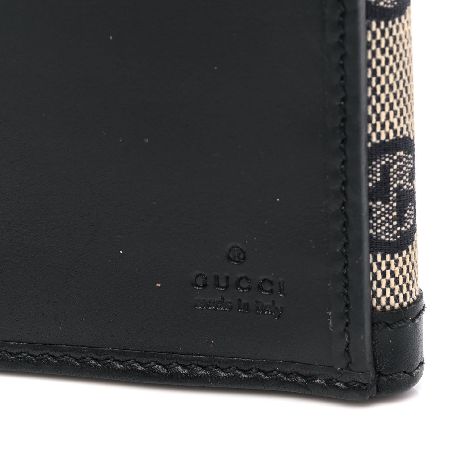 Gucci Monogram Vintage Web Continental Wallet Navy Blue 4 of 5