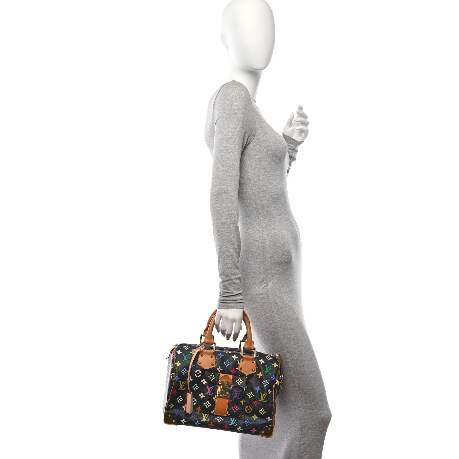 Louis Vuitton Monogram Multicolor Speedy 30 Black 2 of 10