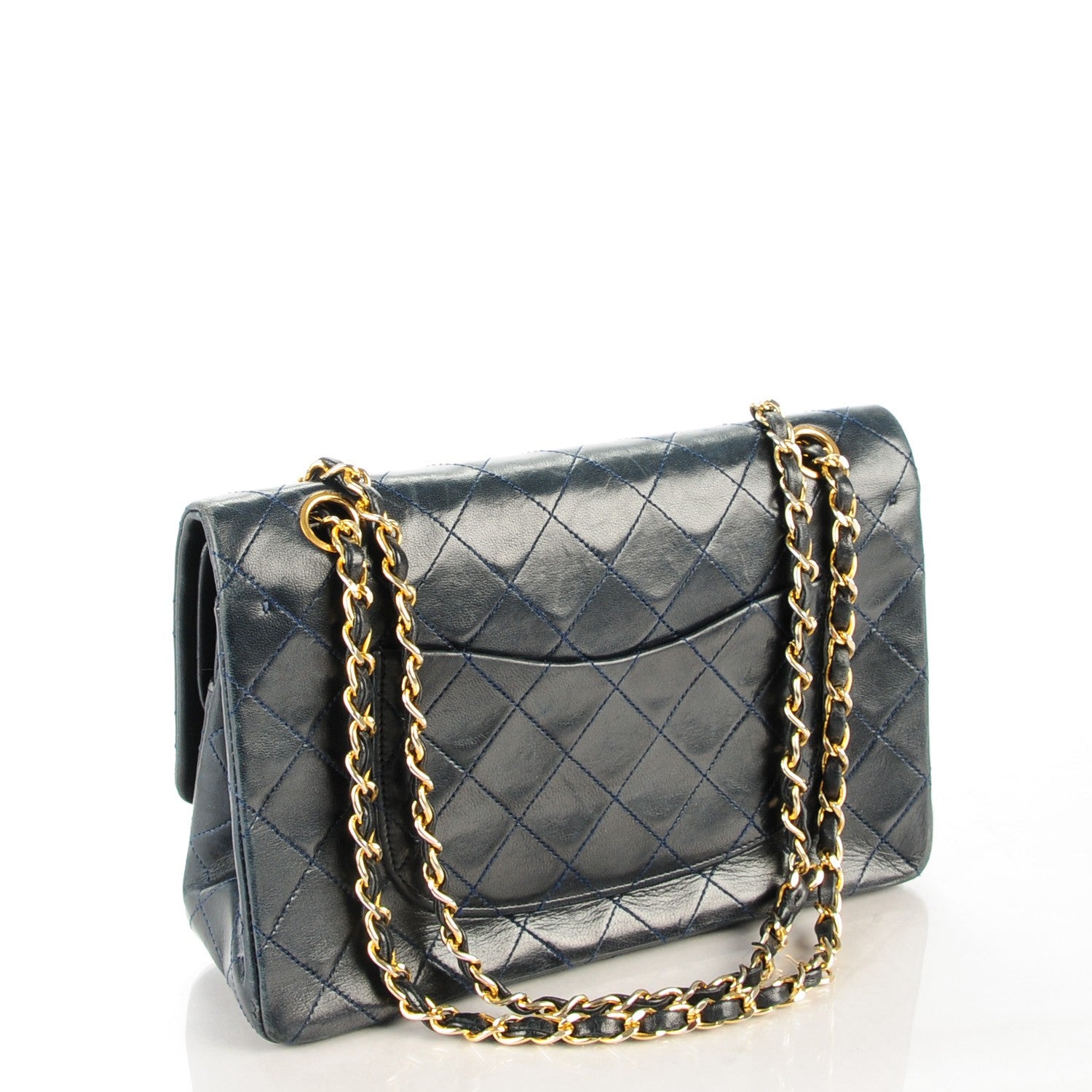 Chanel Lambskin Quilted Medium Double Flap Navy 3 of 9
